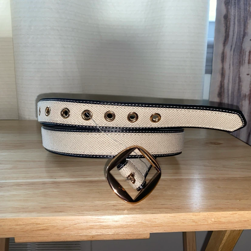 Canvas Belt with Gold-Tone Buckle