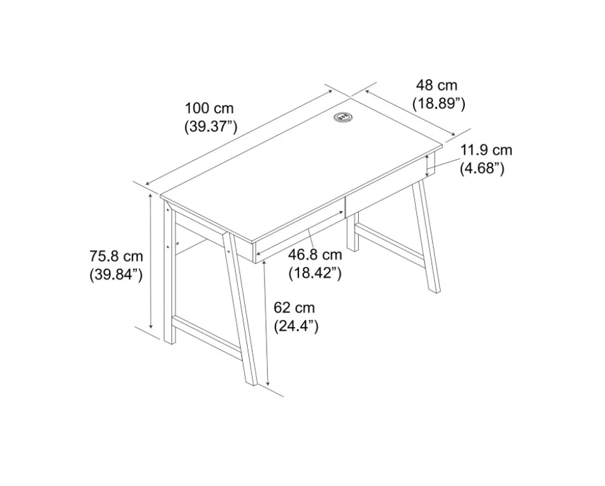 Modern Writing Desk with Two Drawers - photo 2