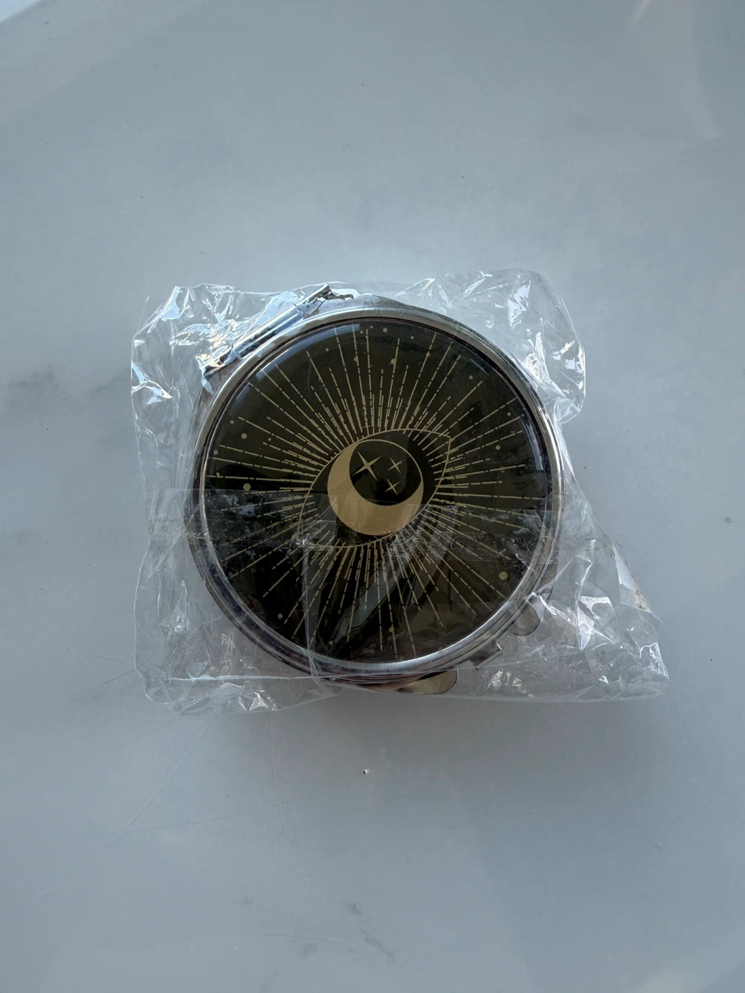 Celestial Design Round Pill case with mirror