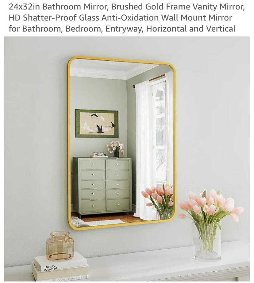 New 24 x 32 Gold Framed Mirror