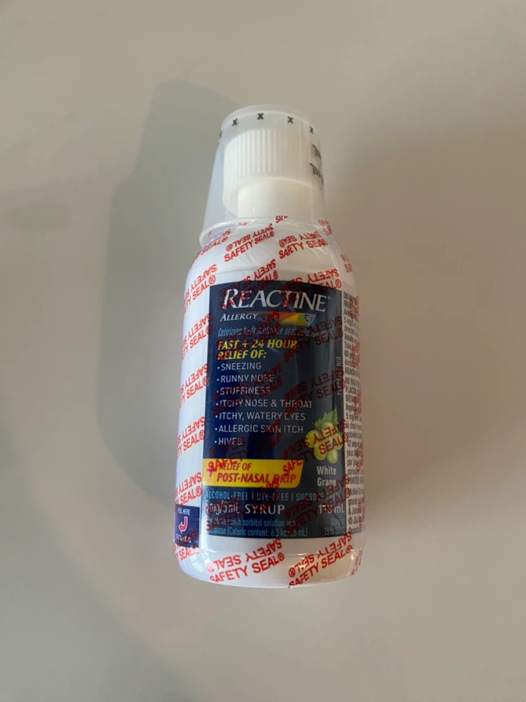 Reactine syrup 118ml grape flavor