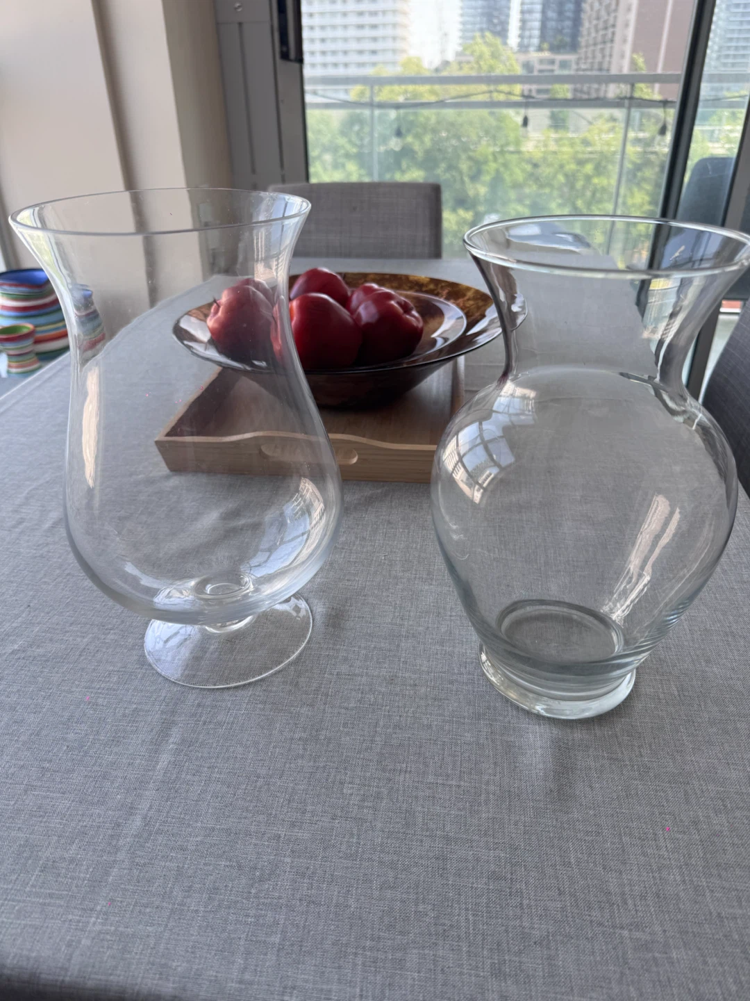 Set of Two Glass Vases