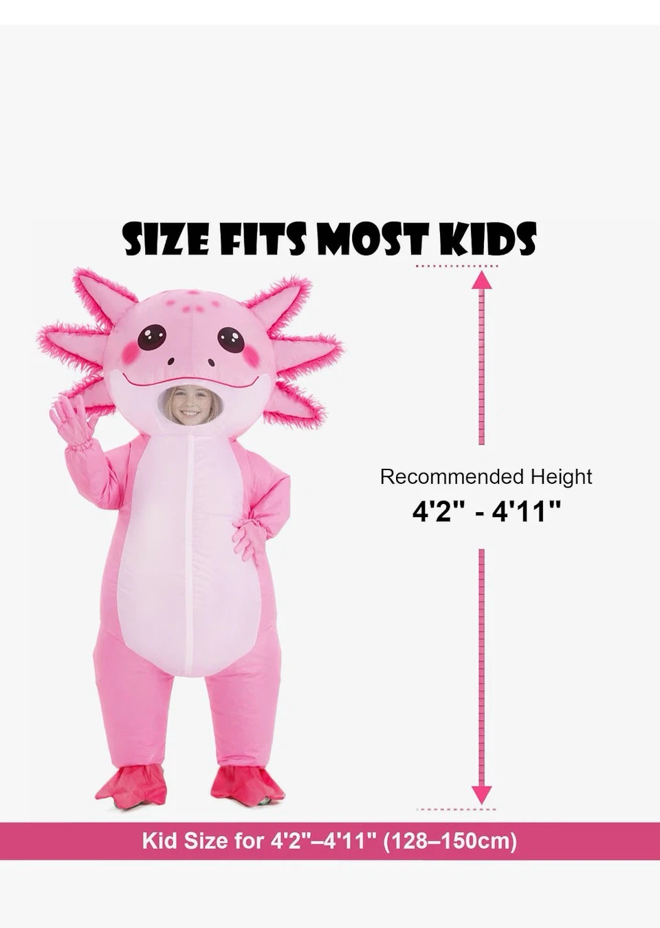 Kids Pink Axolotl Inflatable Costume - photo 2