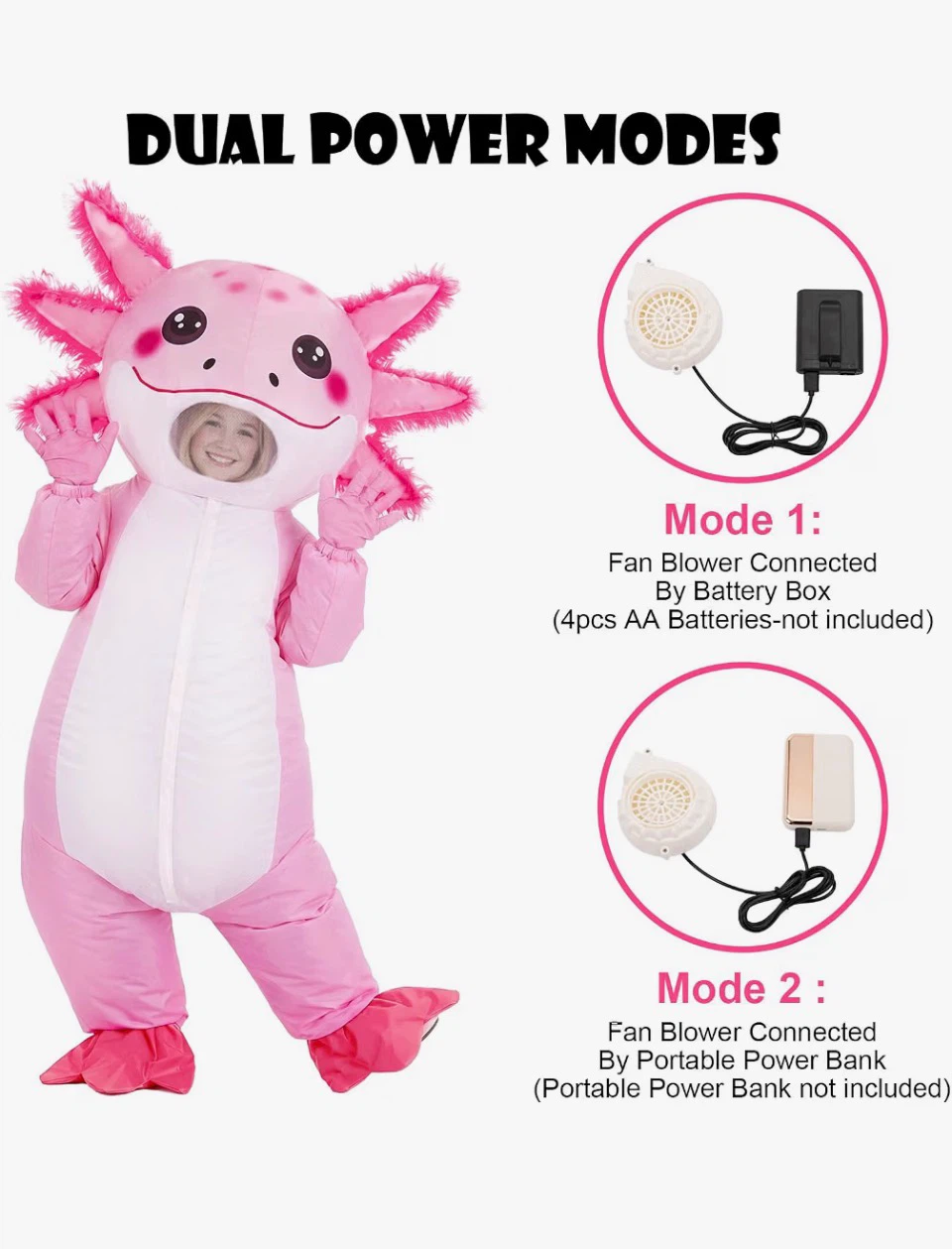 Kids Pink Axolotl Inflatable Costume - photo 5