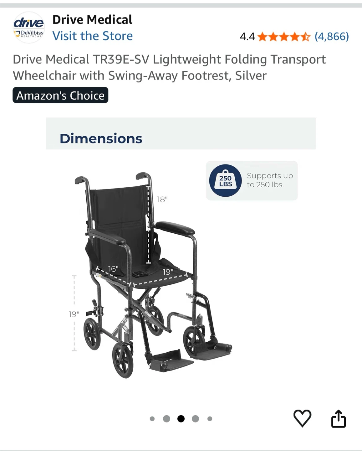 Drive Medical Lightweight Folding Transport Wheelchair - photo 3