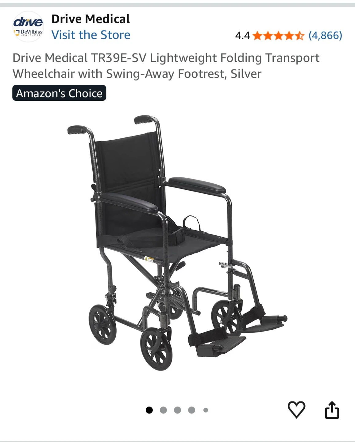 Drive Medical Lightweight Folding Transport Wheelchair - photo 4