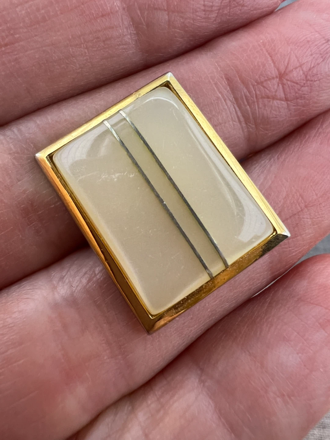 Vintage Mid-Century Gold Tone Square Cufflinks - photo 3