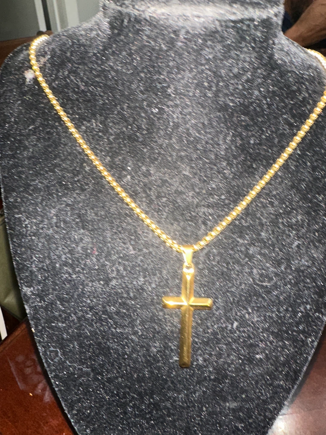 Gold-Tone Cross Pendant Necklace