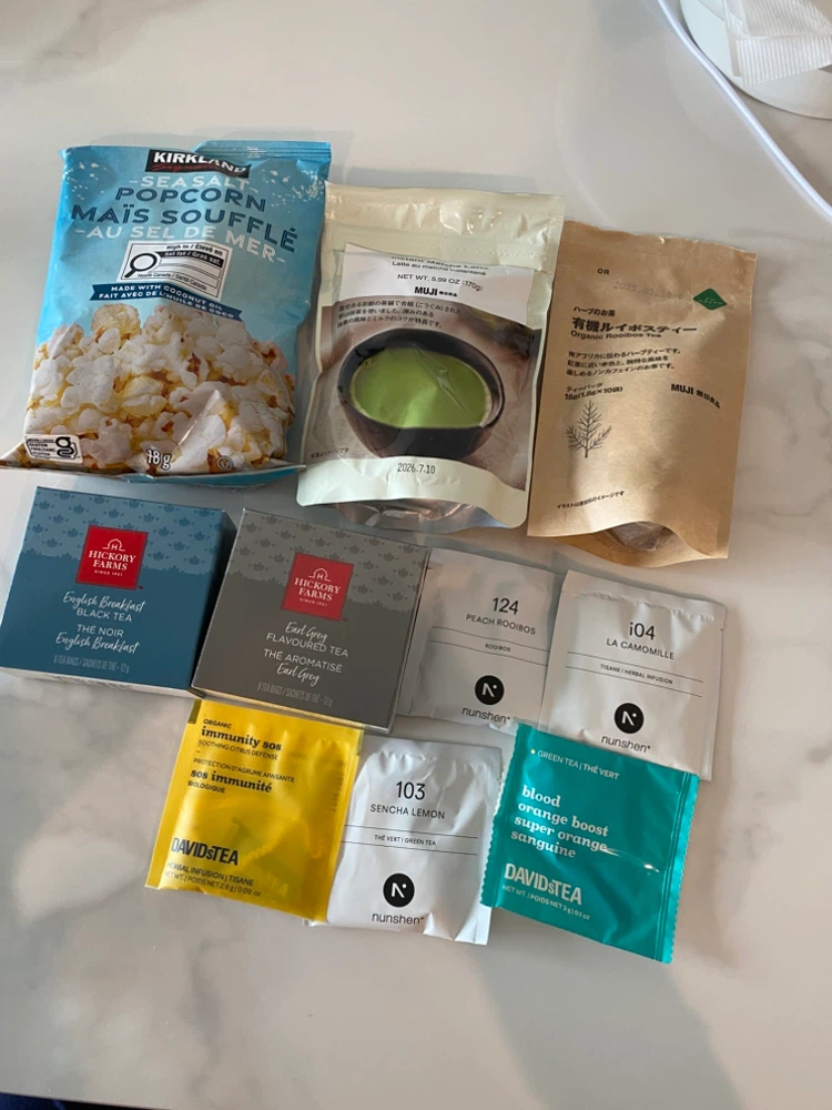 (Expired) Various tea earl grey rooibos matcha latte popcorn