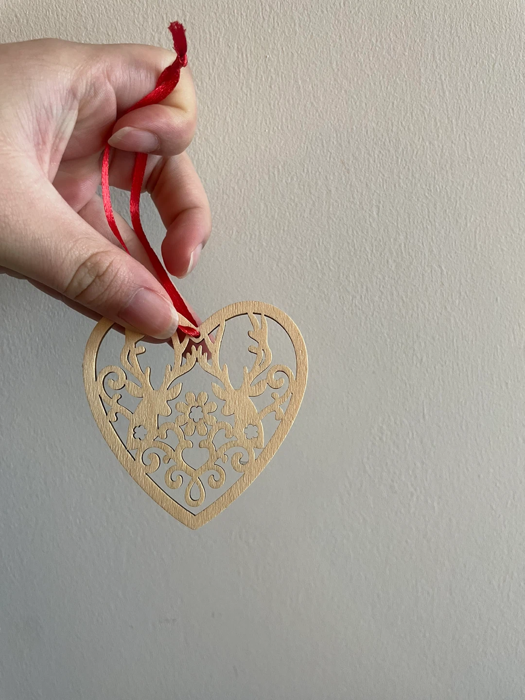Wooden Heart Christmas Ornament
