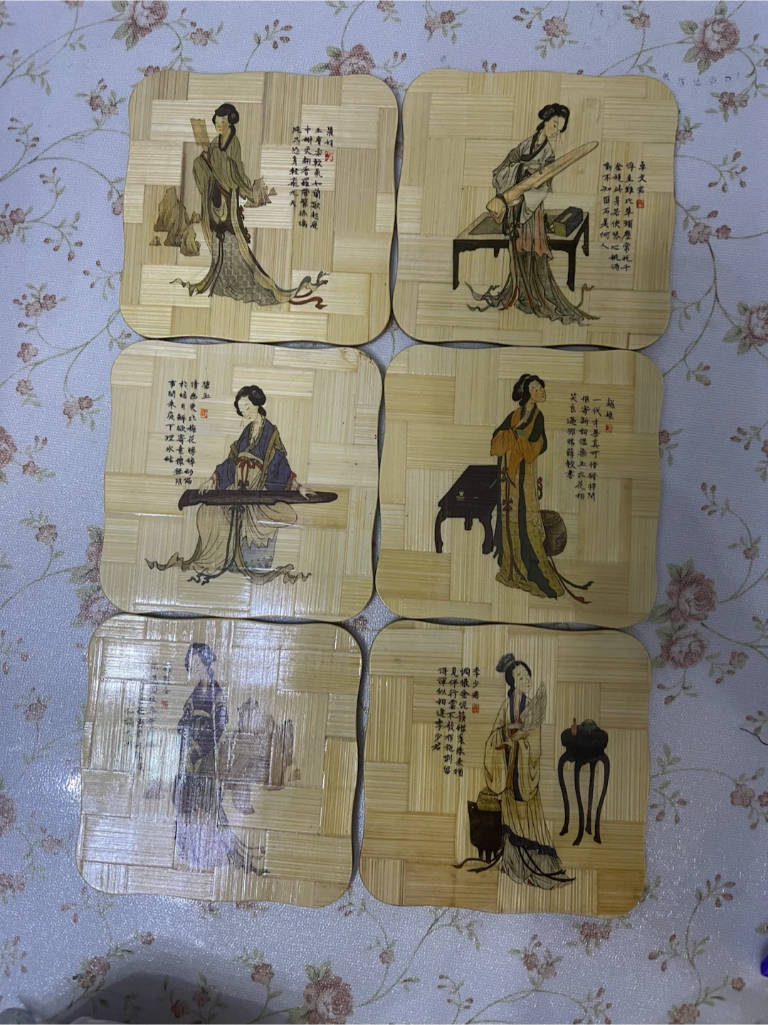 Set of 6 Bamboo Coasters with Holder - photo 2