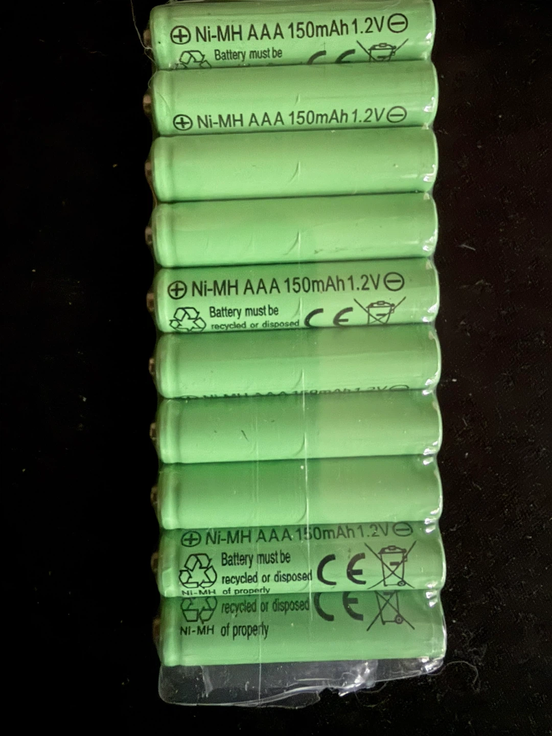 10 Pack Ni-MH AAA Rechargeable Batteries