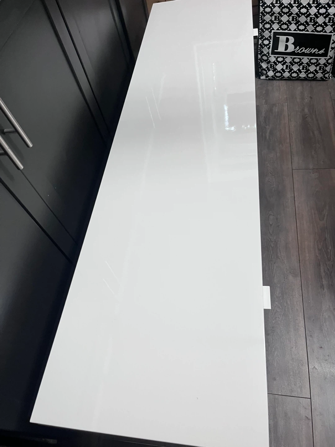 Ikea Byas White glossy media console - photo 5