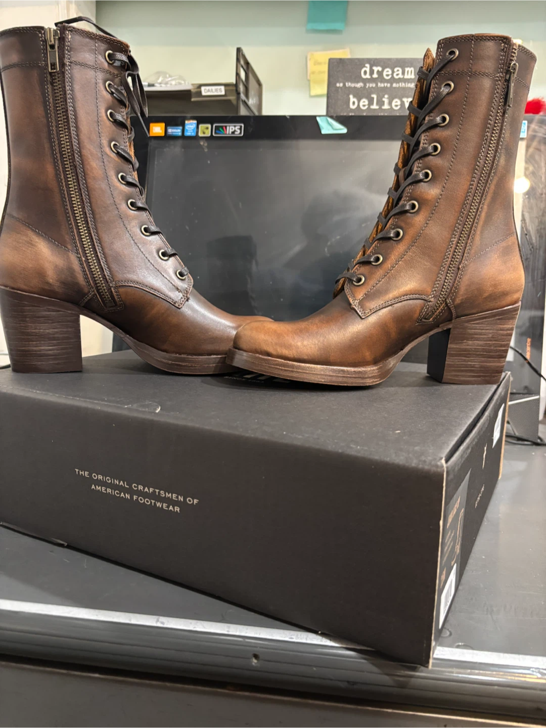 Frye Brown Leather Lace-Up Boots - photo 3