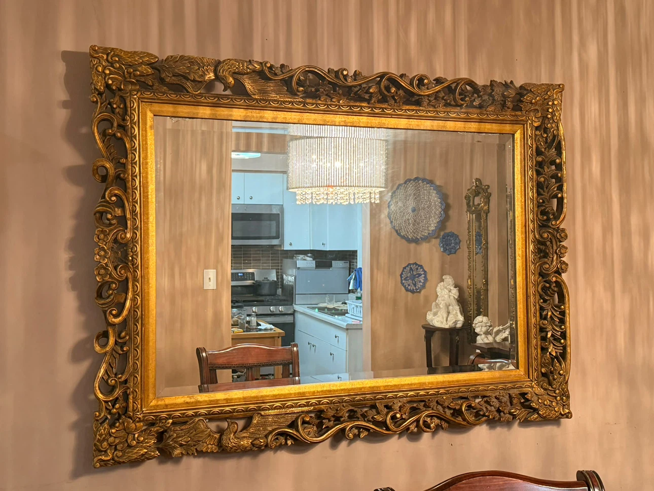 Ornate Gold Framed Wall Mirror