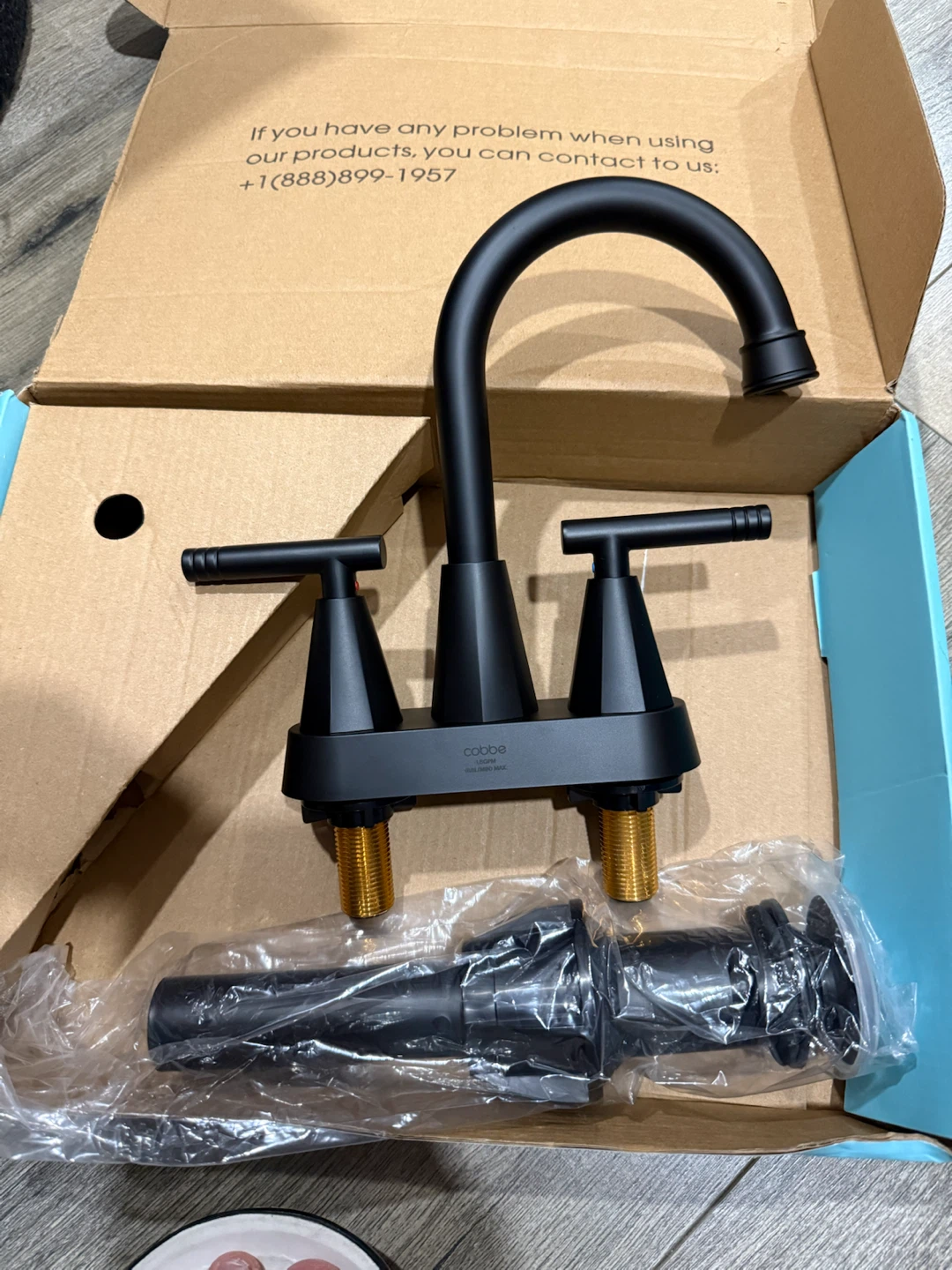 Cobbe Black Bathroom Faucets 3 Hole - photo 5