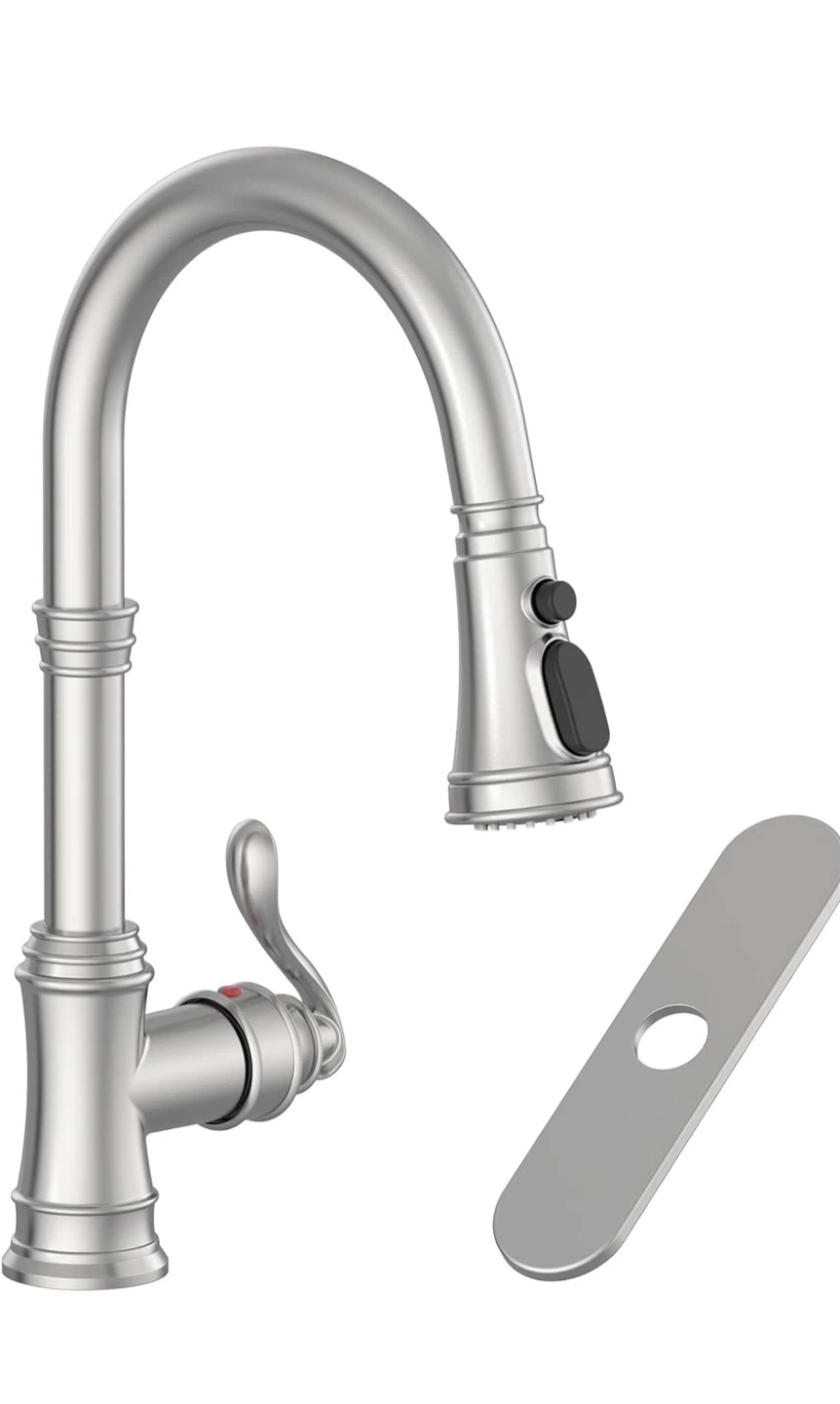 Kitchen Faucet with Pull Down Sprayer Brushed Nicke