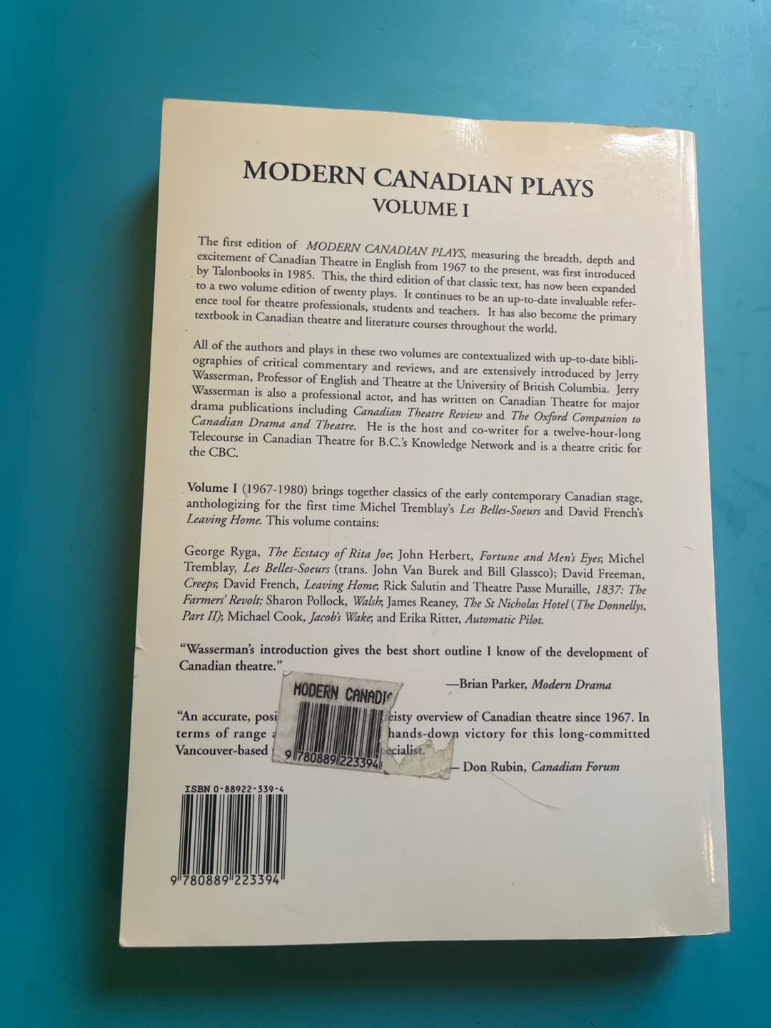 Modern Canadian Plays Volume I - Jerry Wasserman - photo 2