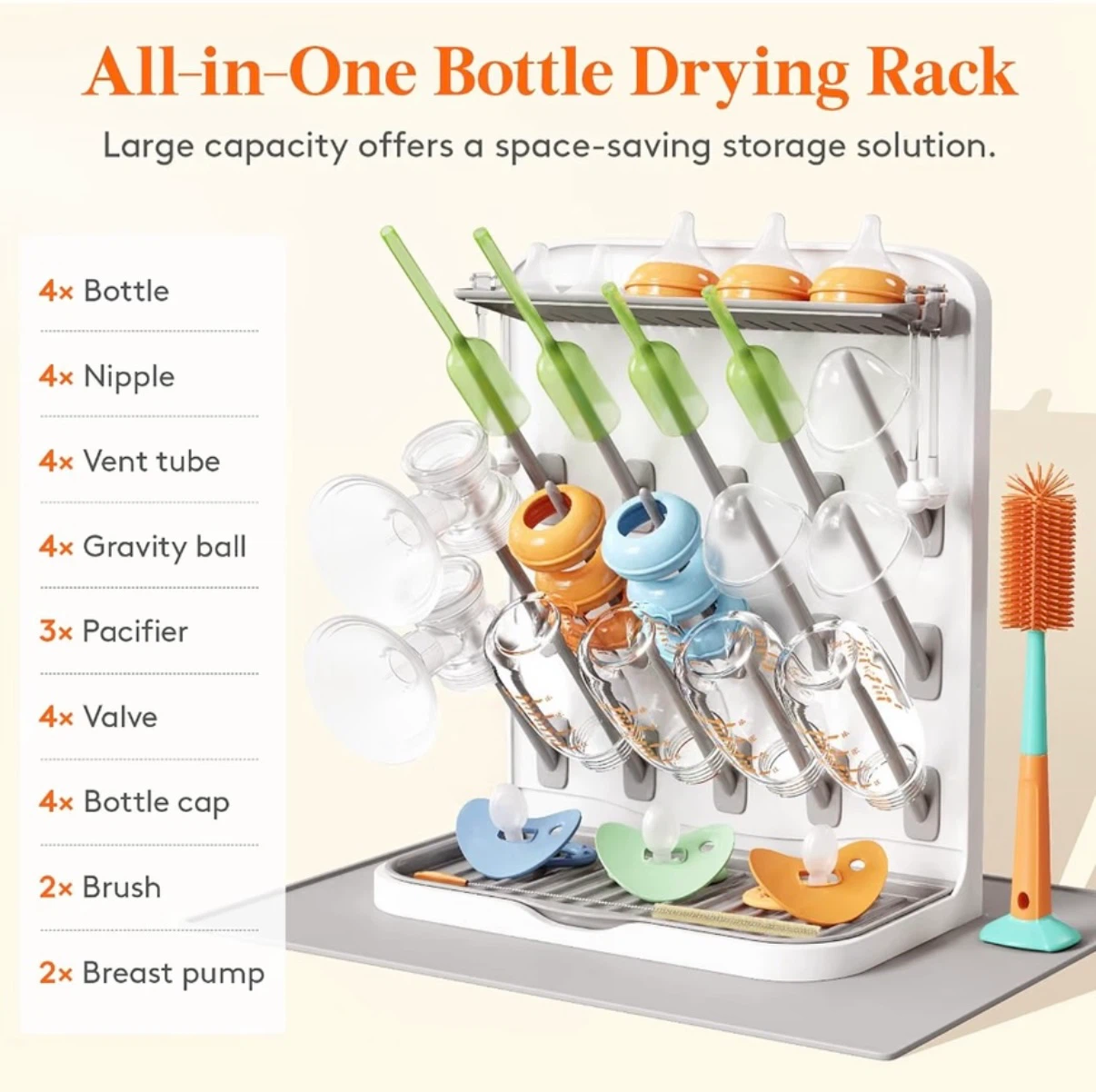 All-in-One Baby Bottle Drying Rack