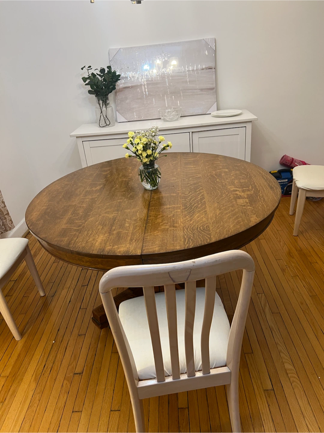 Vintage Oak Pedestal Dining Table - photo 4