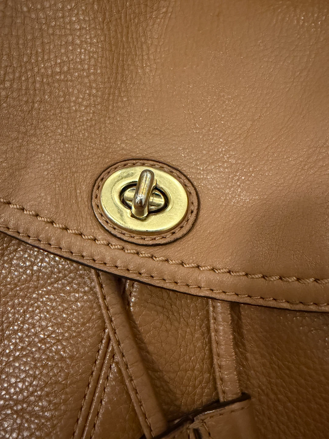 Coach Vintage Pebbled Leather Backpack with Brass Hardware - photo 2