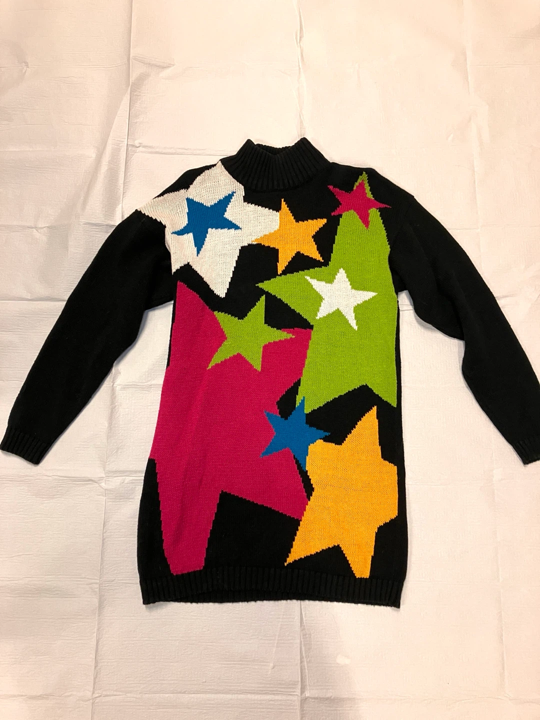 Vintage Jessie 1980s Black Star-Print Sweater Dress - photo 2