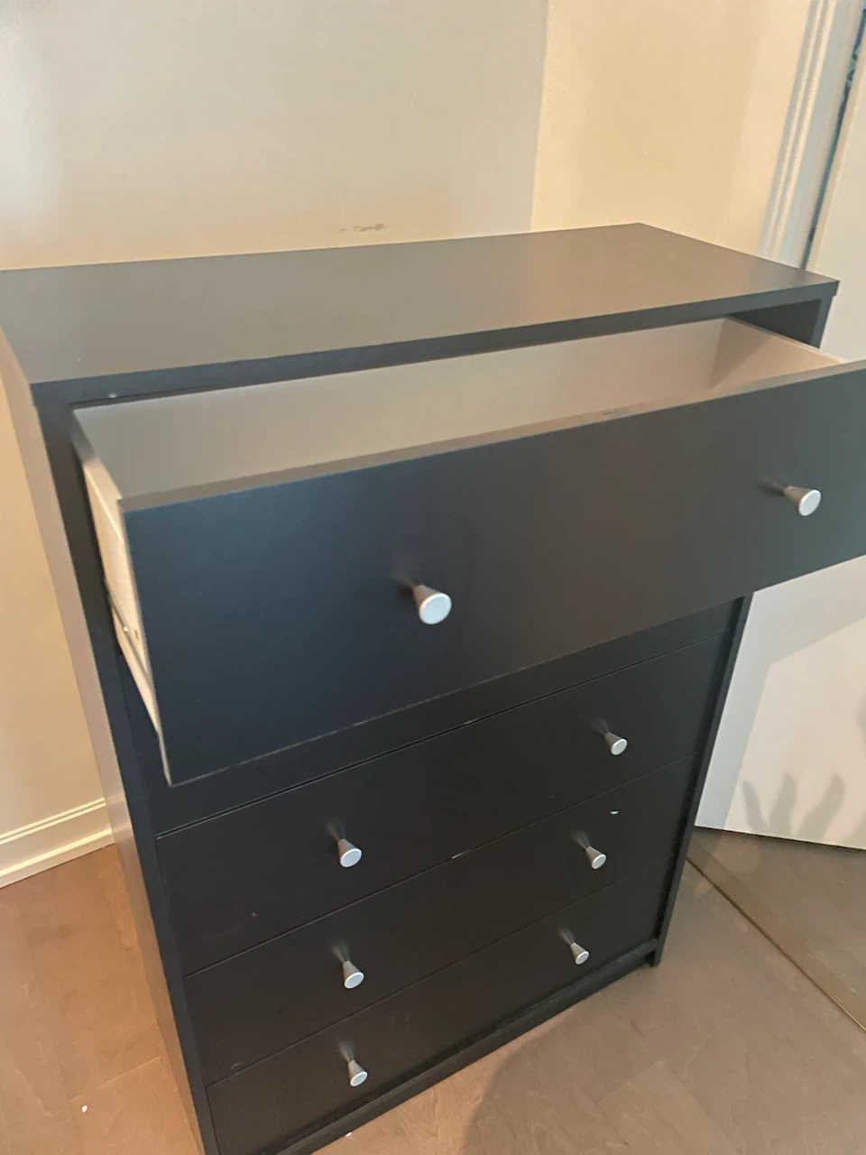 Black 5-Drawer Chest - photo 3