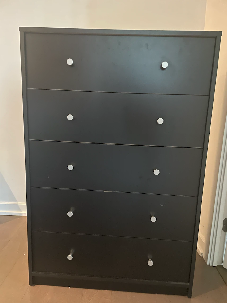 Black 5-Drawer Chest - photo 4