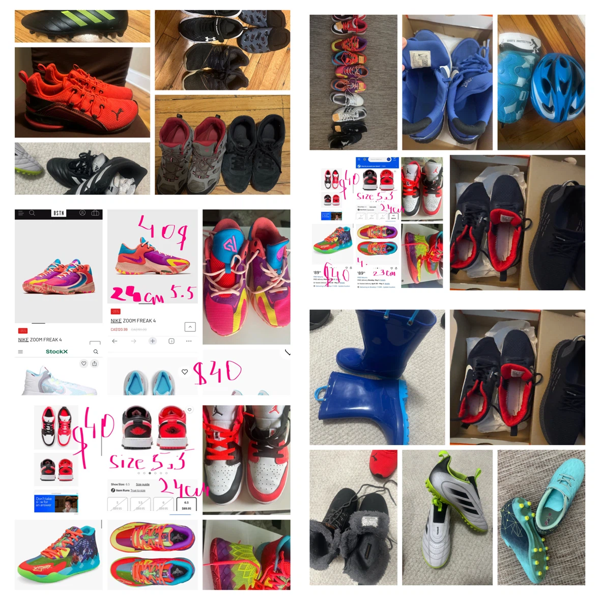 Kids Shoes size 3-4-5-6 around 25 pairs.