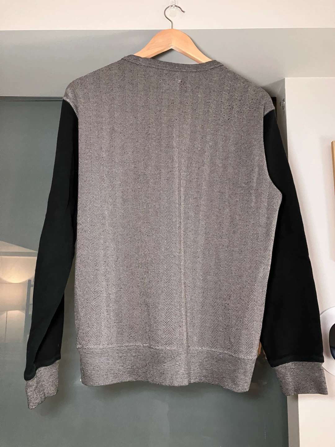 Frank & Oak Two-Tone Grey and Black Crewneck Sweatshirt - photo 2