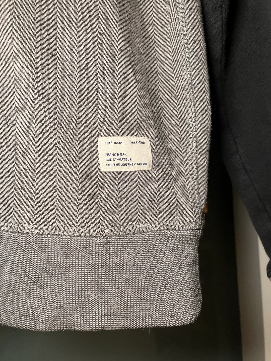 Frank & Oak Two-Tone Grey and Black Crewneck Sweatshirt - photo 3