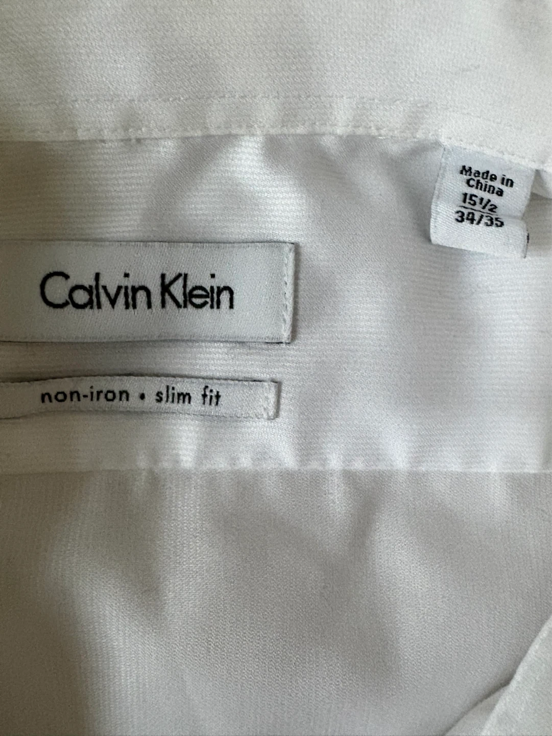 Calvin Klein Men's White Non-Iron Slim Fit Dress Shirt - photo 3
