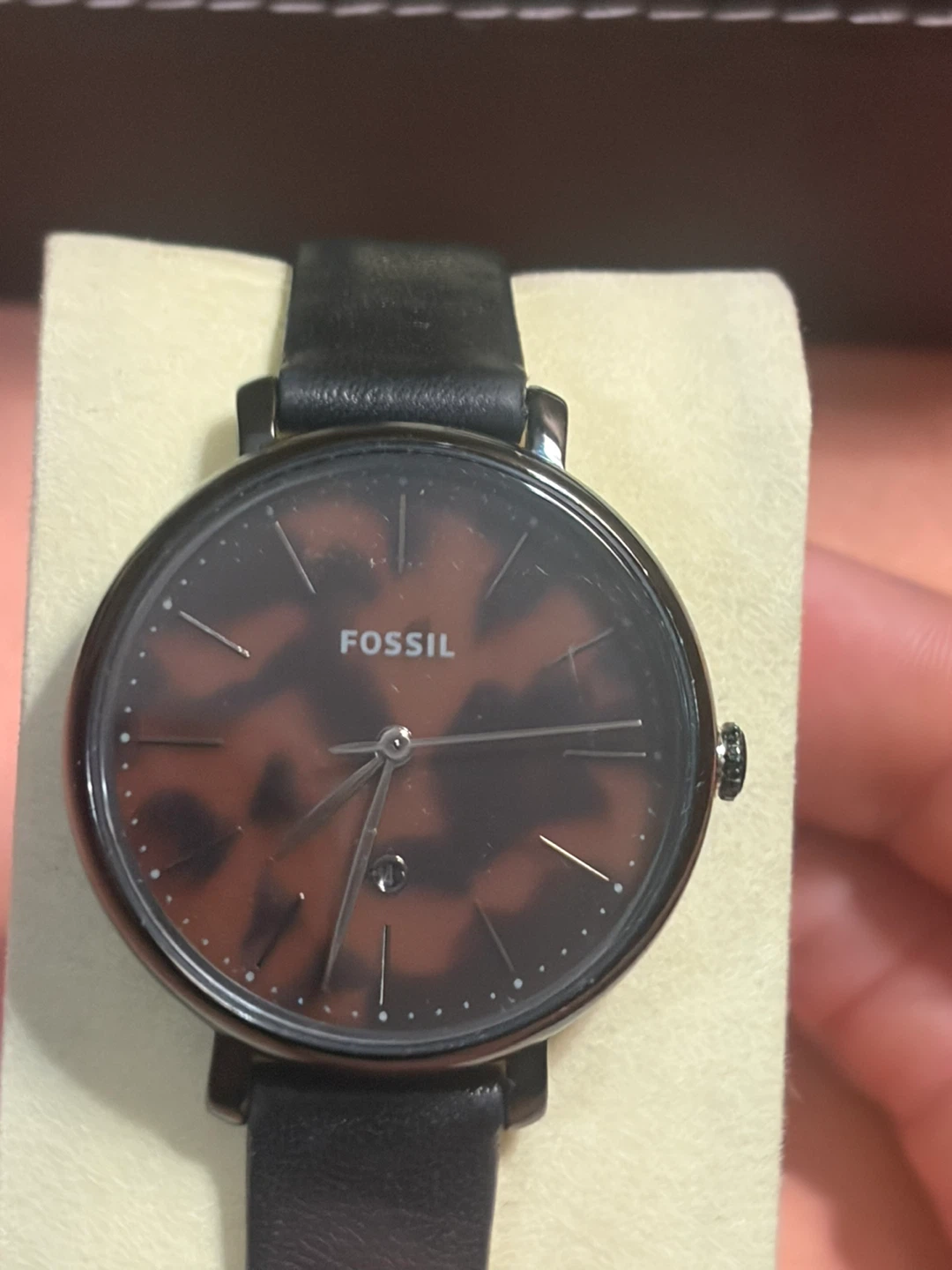 Fossil Jacquline black leather tortoiseshell Ladies watch - photo 5