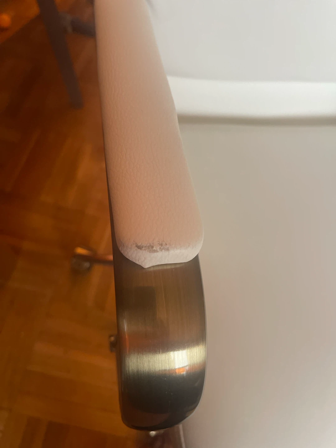 Kleo White brushed gold desk chair - photo 3
