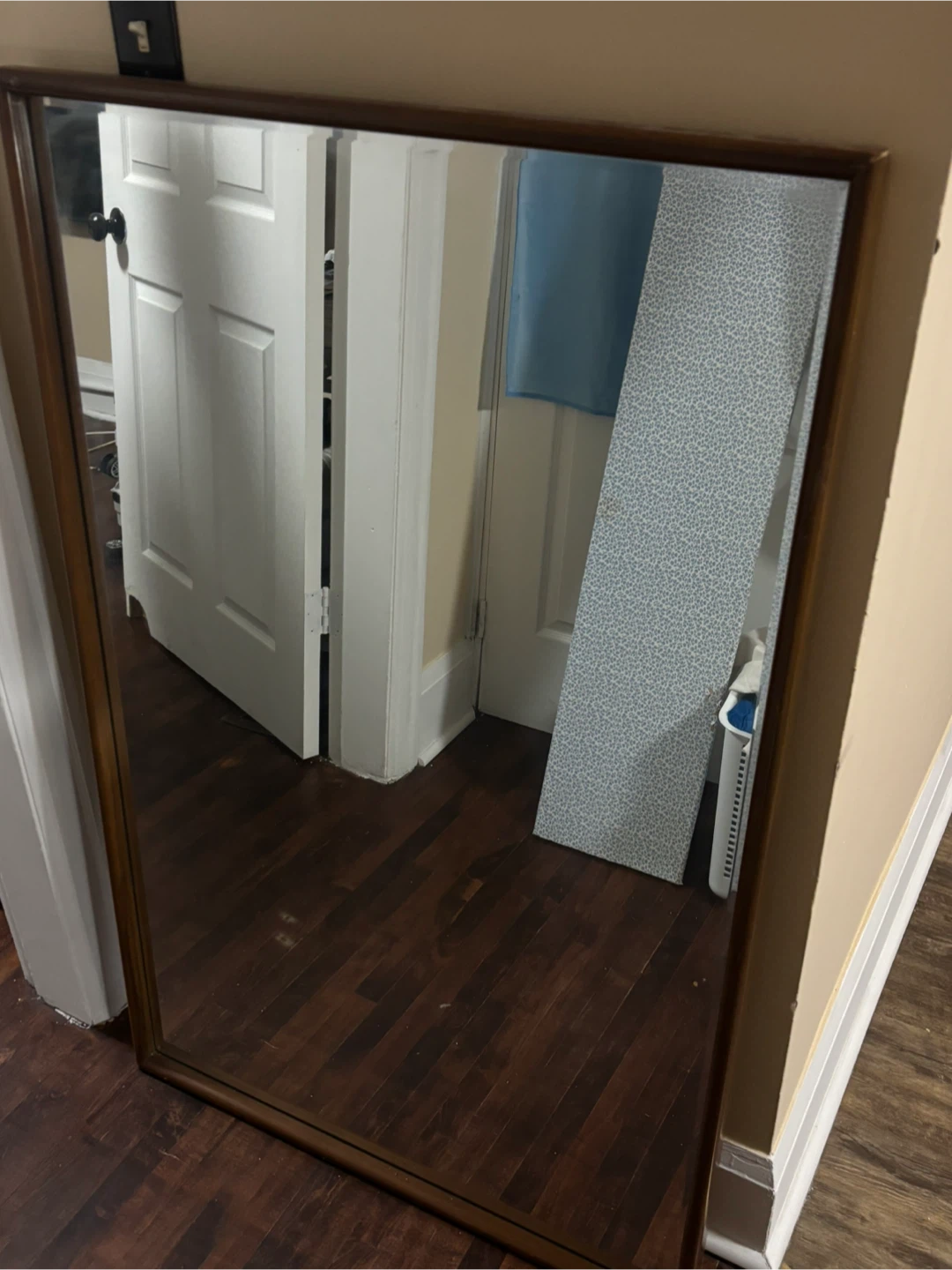 Large Wood Framed Wall Mirror