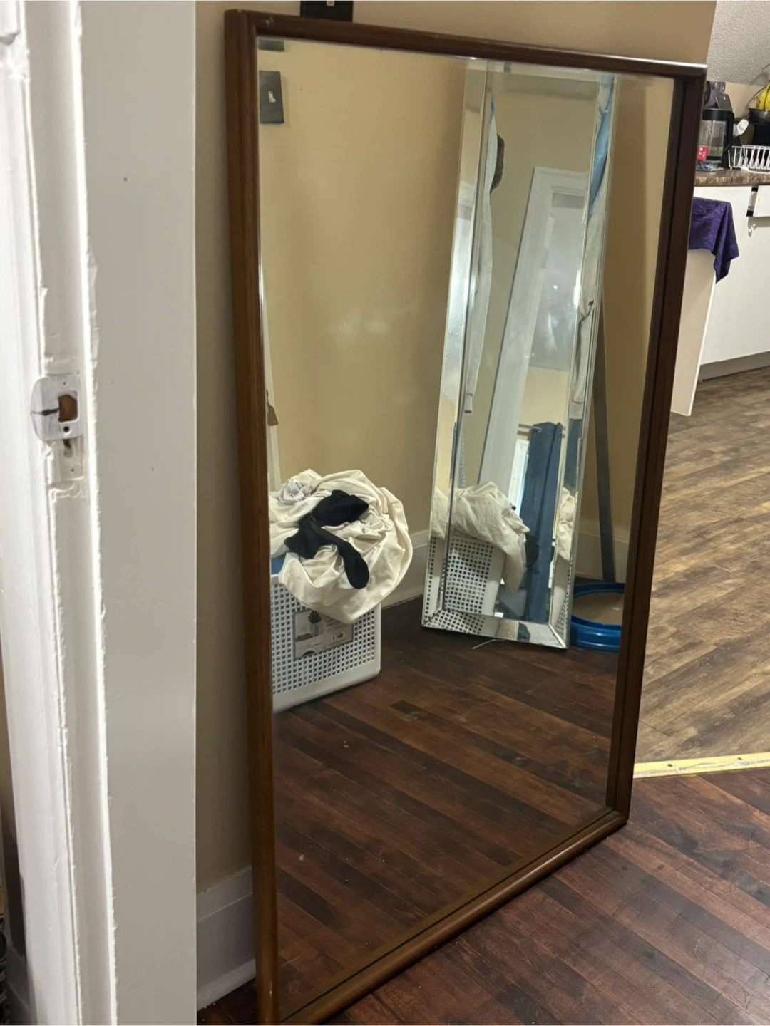 Large Wood Framed Wall Mirror - photo 3