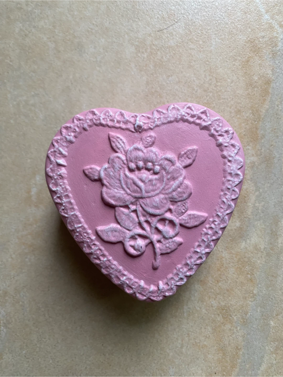 Dust Rose heart-shaped trinket box