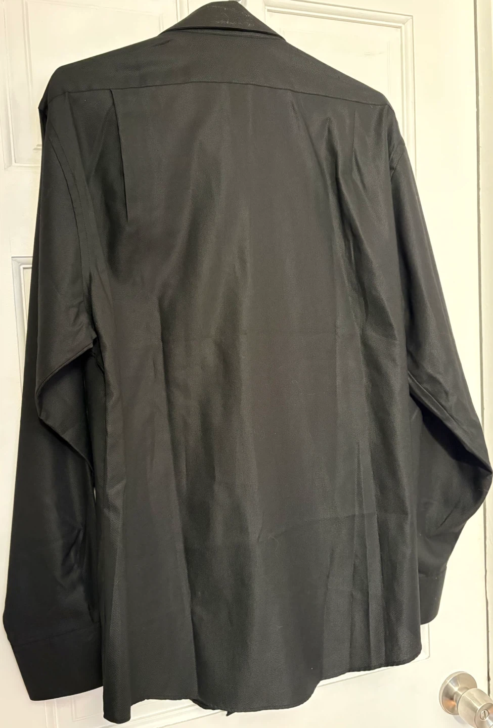 Van Heusen Pique Fitted Dress Shirt Black 16 1/2 34/35 - photo 2