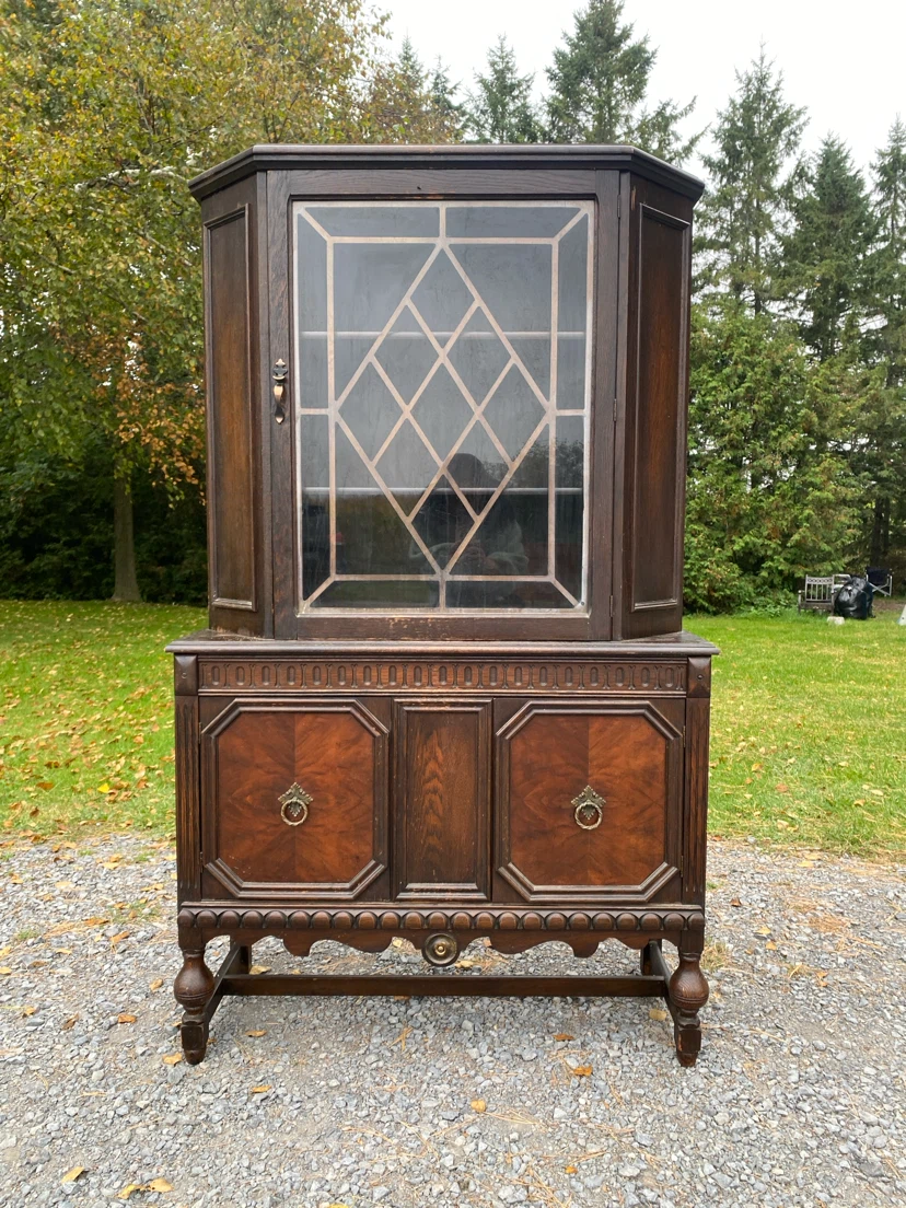 Vintage Walnut Gibbard China Cabinet / Hutch (CAN DELIVER)