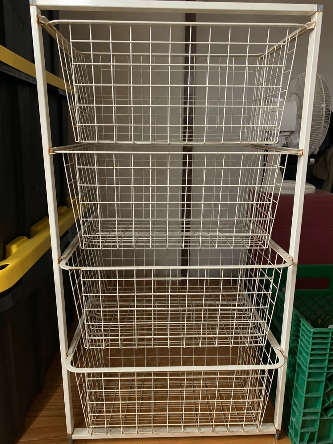 White Four-Tier Metal Wire Storage Cart