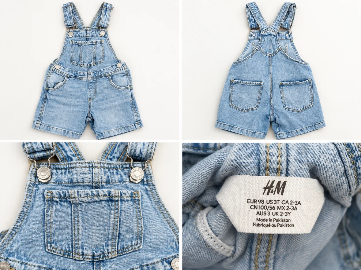 H&M Denim Overall Shorts 3T