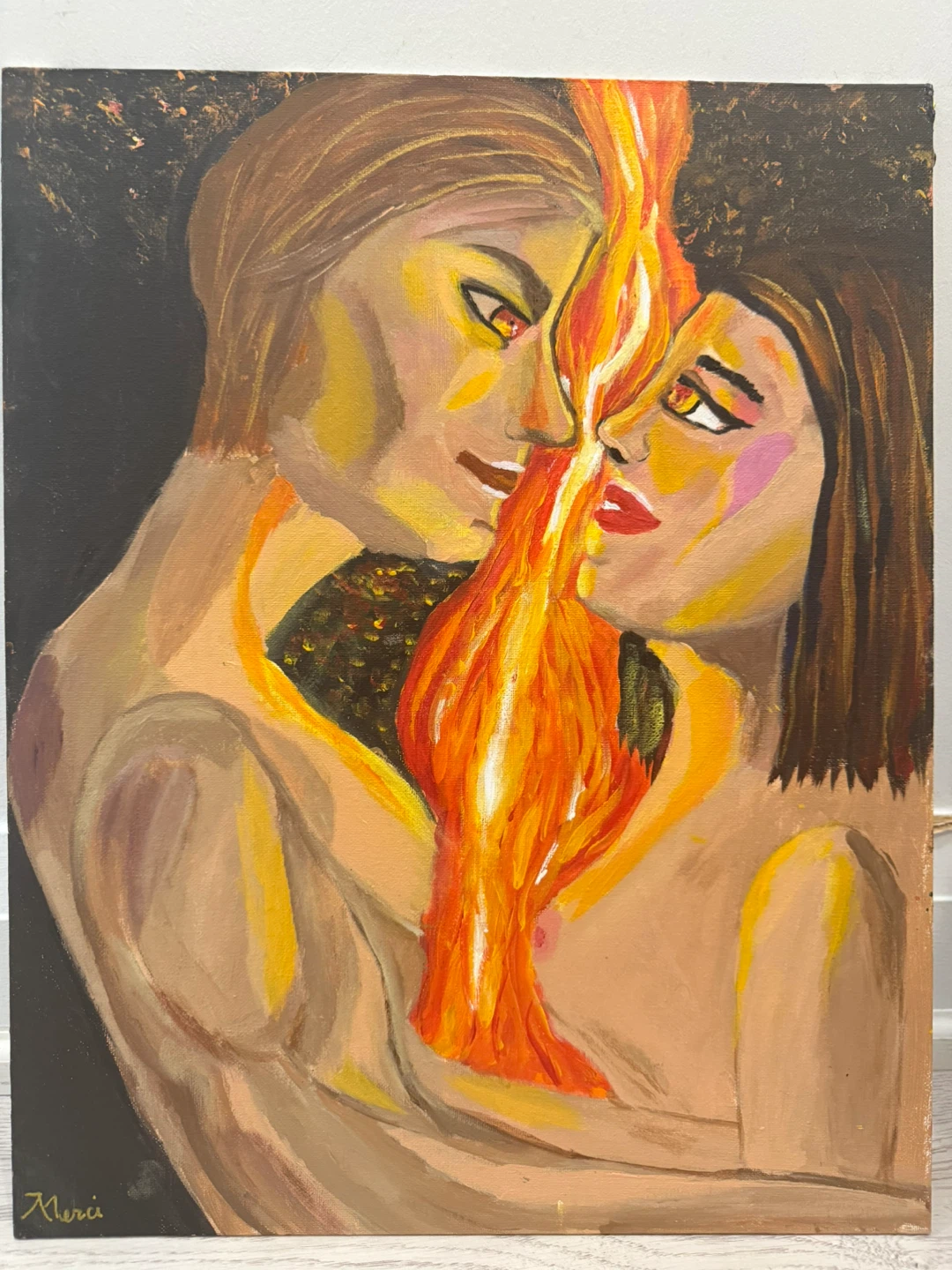 Between Us, Fire – Original Figurative Acrylic Painting