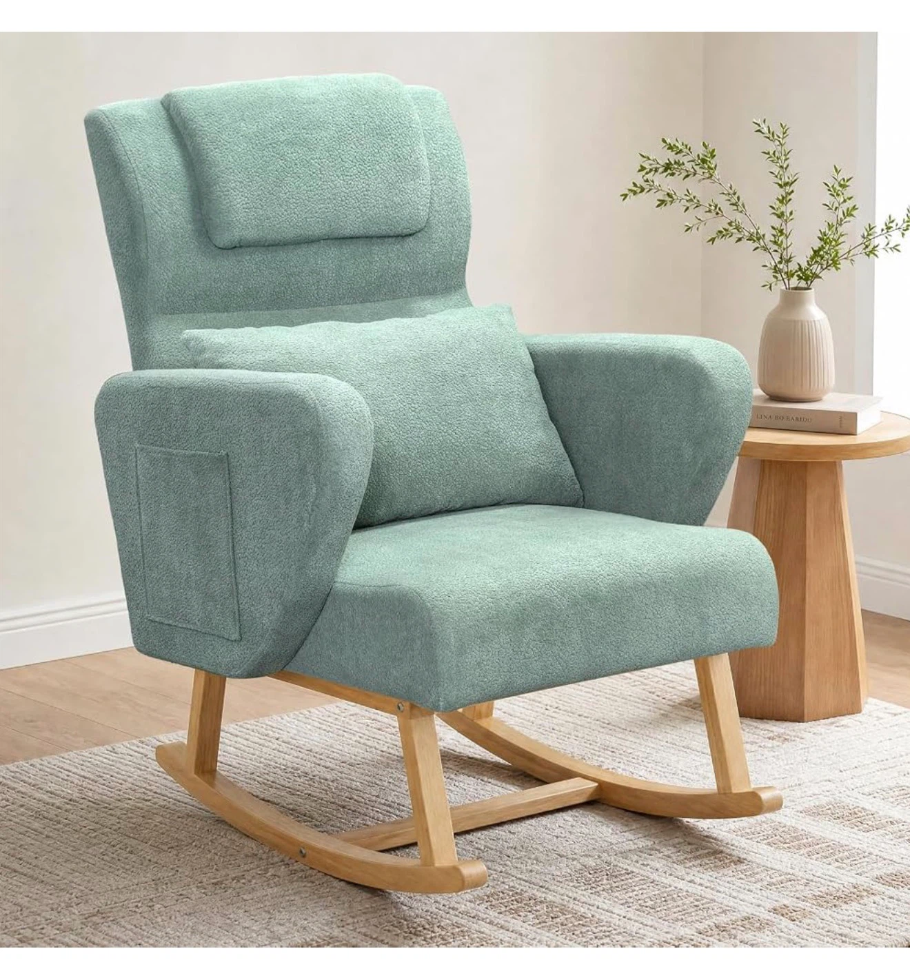 Voguad Light Green Nursery Rocking Chair - photo 2