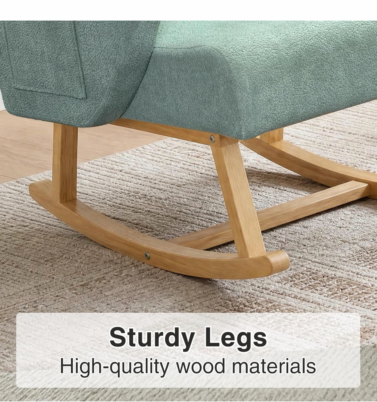 Voguad Light Green Nursery Rocking Chair - photo 4