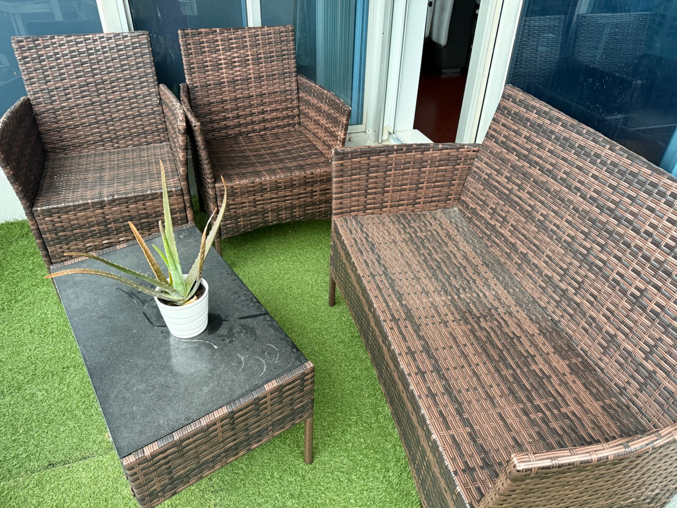 4-Piece Wicker Patio Furniture Set