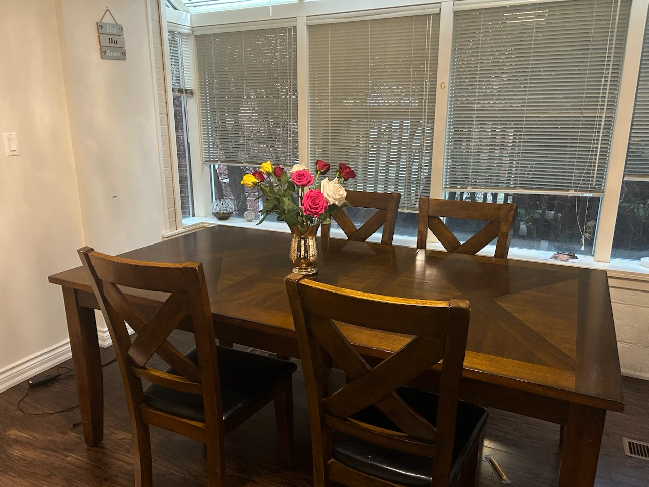 Wooden Dining Table and Chairs - photo 2