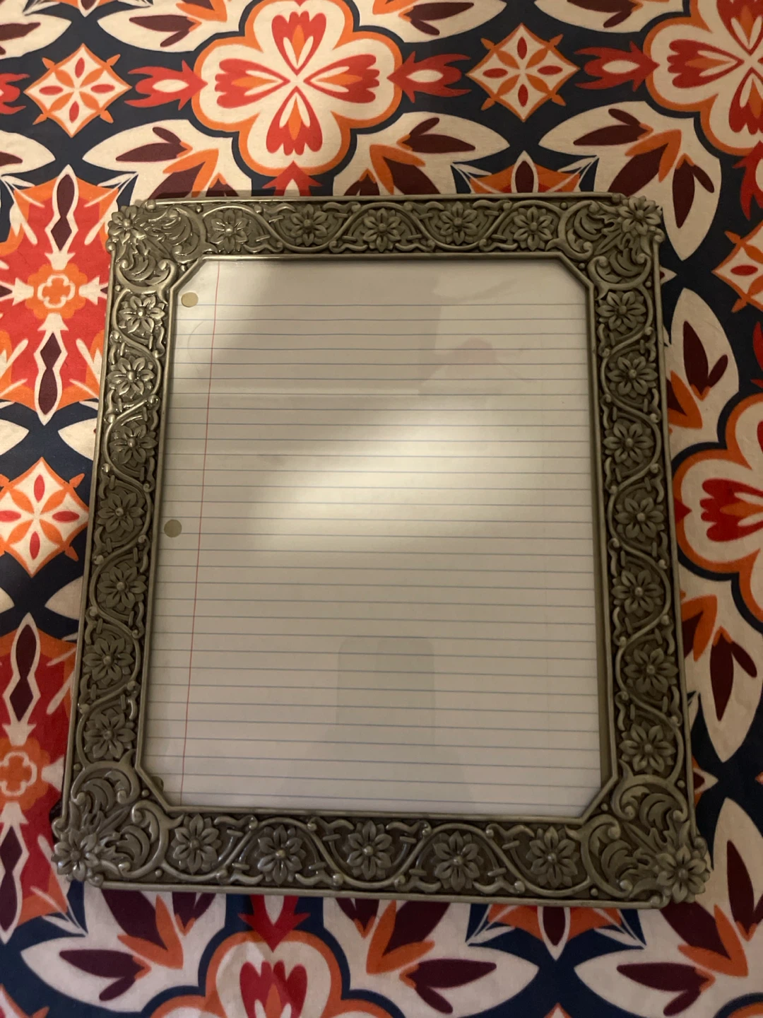 Ornate Silver-Tone Metal Picture Frame