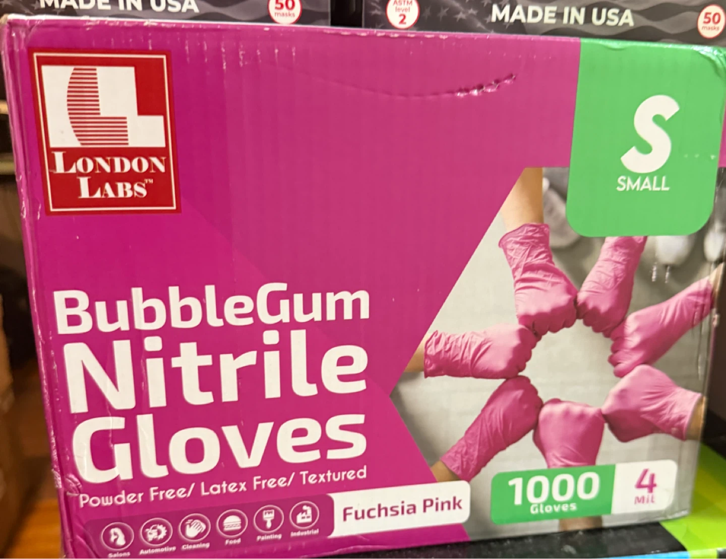 London Labs BubbleGum Nitrile Gloves Small 1000 Count - photo 3