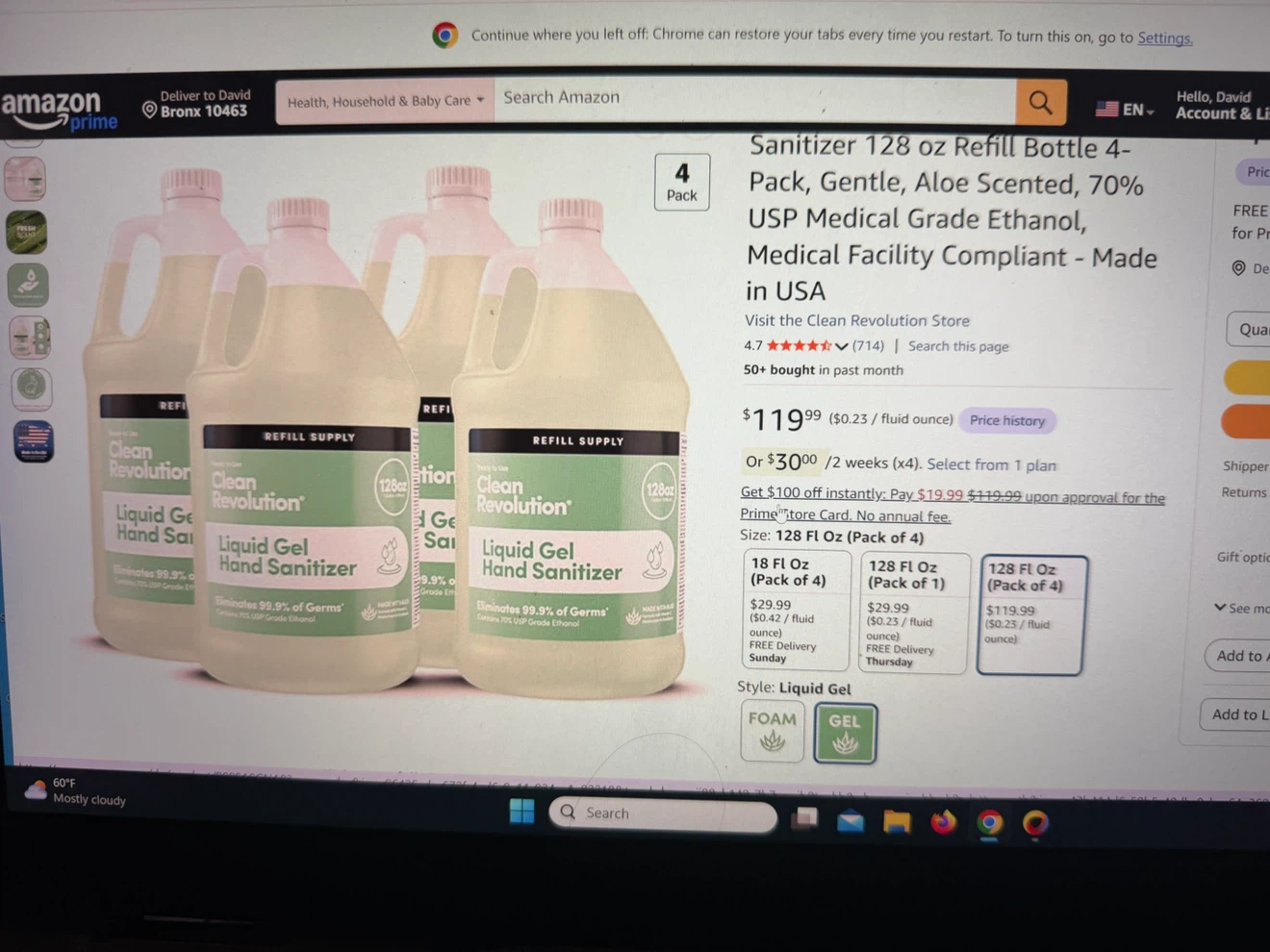 Clean Revolution Hand Sanitizer 128 oz 4-Pack