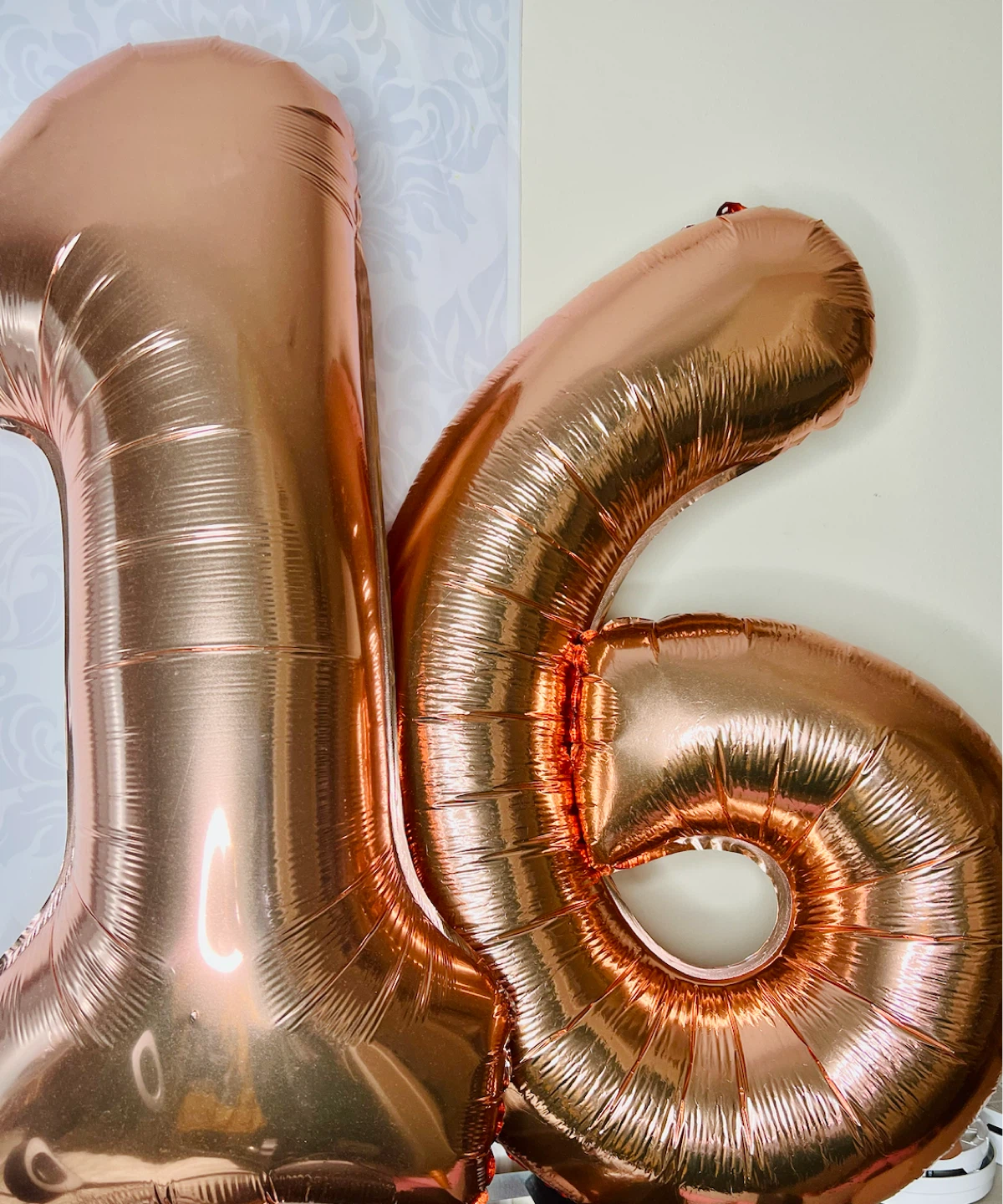 Rose Gold Number 16 Foil Balloons